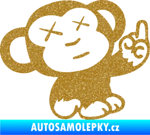 Samolepka Monkey Fuck Off JDM pravá Ultra Metalic zlatá