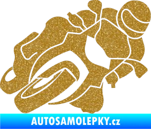 Samolepka Motorka 001 pravá silniční motorky Ultra Metalic zlatá