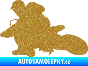 Samolepka Motorka 005 levá motokros Ultra Metalic zlatá