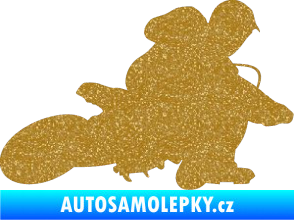Samolepka Motorka 005 pravá motokros Ultra Metalic zlatá