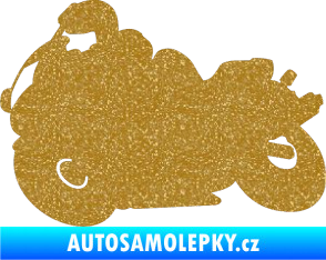 Samolepka Motorka 006 levá silniční motorky Ultra Metalic zlatá