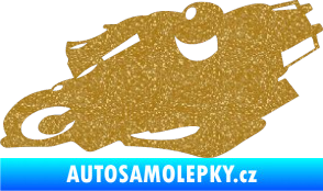 Samolepka Motorka 007 levá silniční motorky Ultra Metalic zlatá