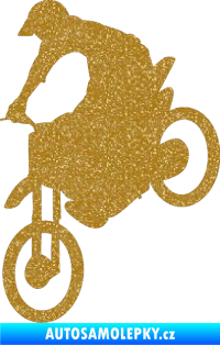 Samolepka Motorka 016 levá motokros Ultra Metalic zlatá