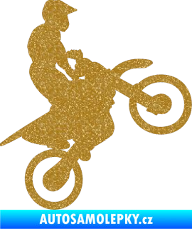 Samolepka Motorka 024 pravá motokros Ultra Metalic zlatá