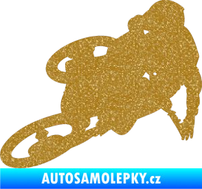 Samolepka Motorka 026 levá motokros freestyle Ultra Metalic zlatá