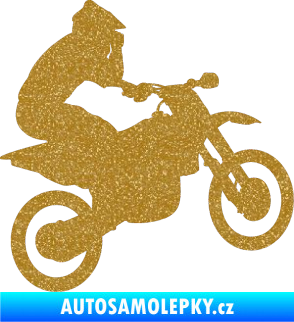 Samolepka Motorka 027 pravá motokros Ultra Metalic zlatá
