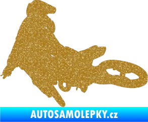 Samolepka Motorka 028 levá motokros Ultra Metalic zlatá