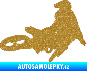 Samolepka Motorka 028 pravá motokros Ultra Metalic zlatá