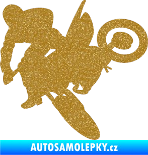 Samolepka Motorka 033 levá motokros Ultra Metalic zlatá