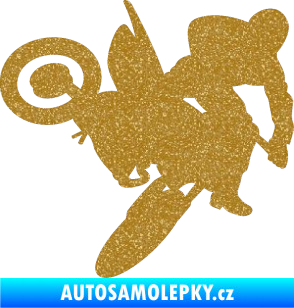 Samolepka Motorka 033 pravá motokros Ultra Metalic zlatá