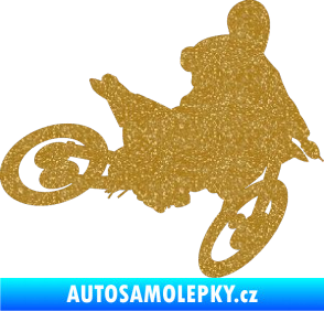 Samolepka Motorka 034 pravá motokros Ultra Metalic zlatá