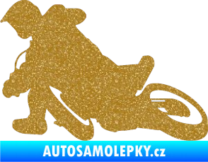 Samolepka Motorka 039 levá motokros Ultra Metalic zlatá
