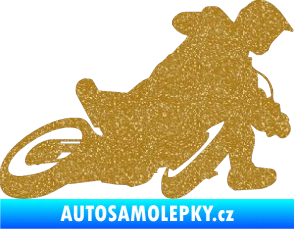 Samolepka Motorka 039 pravá motokros Ultra Metalic zlatá