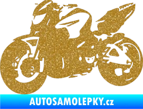 Samolepka Motorka 041 levá road racing Ultra Metalic zlatá