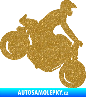 Samolepka Motorka 044 pravá motokros Ultra Metalic zlatá