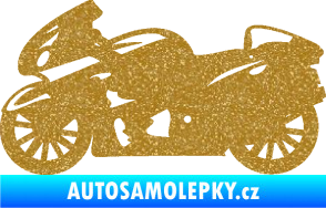 Samolepka Motorka 048 levá silniční Ultra Metalic zlatá
