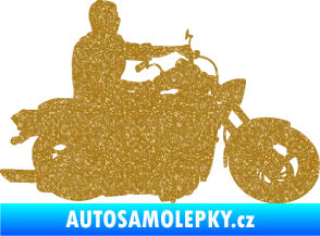Samolepka Motorka 049 pravá Ultra Metalic zlatá
