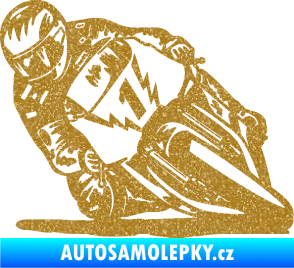 Samolepka Motorka 051 levá Ultra Metalic zlatá