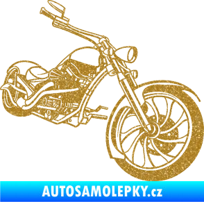 Samolepka Motorka chooper 002 pravá Ultra Metalic zlatá