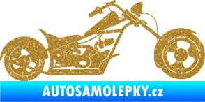 Samolepka Motorka chopper 001 pravá Ultra Metalic zlatá