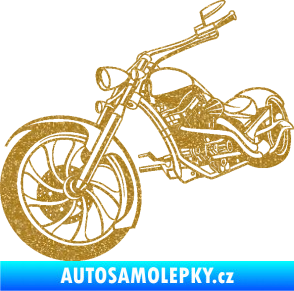 Samolepka Motorka chopper 002 levá Ultra Metalic zlatá
