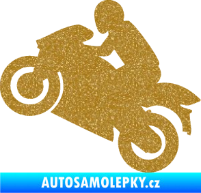 Samolepka Motorkář 007 levá Ultra Metalic zlatá
