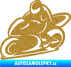 Samolepka Motorkář 011 levá Ultra Metalic zlatá