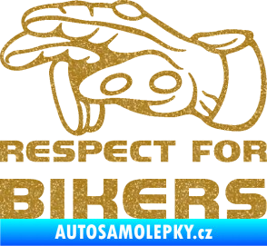 Samolepka Motorkář 014 levá respect for bikers Ultra Metalic zlatá