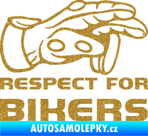 Samolepka Motorkář 014 pravá respect for bikers Ultra Metalic zlatá