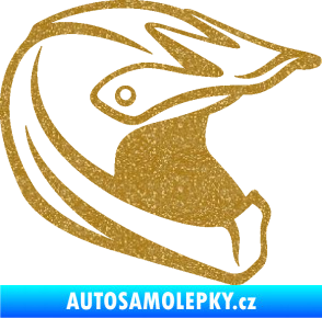Samolepka Motorkářská helma 001 pravá Ultra Metalic zlatá