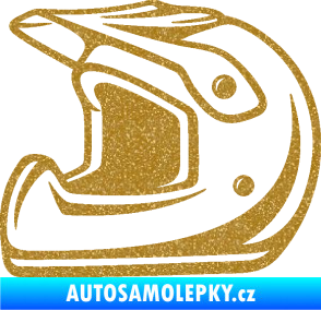 Samolepka Motorkářská helma 002 levá Ultra Metalic zlatá