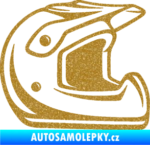 Samolepka Motorkářská helma 002 pravá Ultra Metalic zlatá