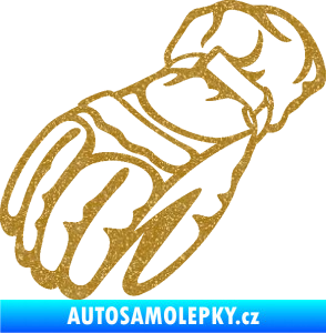 Samolepka Motorkářské rukavice 003 levá Ultra Metalic zlatá