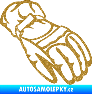 Samolepka Motorkářské rukavice 003 pravá Ultra Metalic zlatá