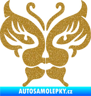 Samolepka Motýl 016 kočičí obličej Ultra Metalic zlatá
