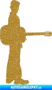 Samolepka Music 003 pravá hráč na kytaru Ultra Metalic zlatá