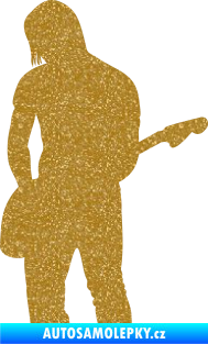 Samolepka Music 005 levá hráč na kytaru Ultra Metalic zlatá
