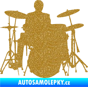 Samolepka Music 009 pravá hráč na bicí Ultra Metalic zlatá