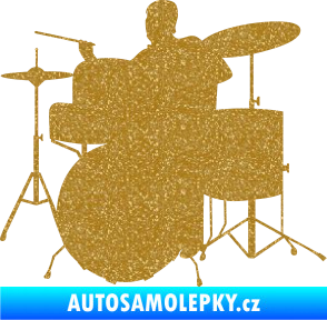 Samolepka Music 011 levá hráč na bicí Ultra Metalic zlatá