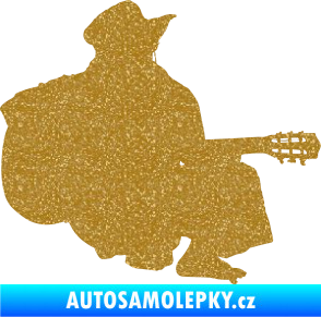 Samolepka Music 014 pravá hráč na kytaru Ultra Metalic zlatá