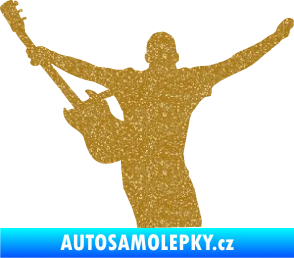 Samolepka Music 024 levá kytarista rocker Ultra Metalic zlatá
