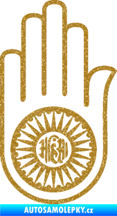 Samolepka Náboženský symbol Džinismus Ahimsa Ultra Metalic zlatá