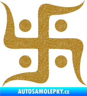 Samolepka Náboženský symbol Džinismus Svastika  Ultra Metalic zlatá