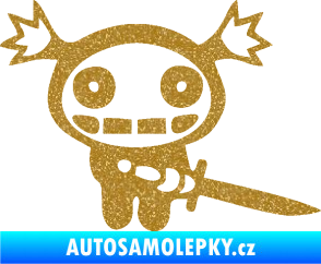Samolepka Ninja zombie girl pravá Ultra Metalic zlatá