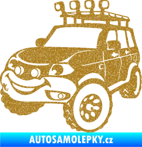 Samolepka Off Road 005 levá veselé autíčko Ultra Metalic zlatá