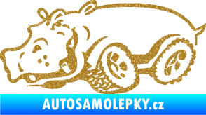 Samolepka Off Road 006 levá hroch Ultra Metalic zlatá