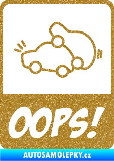 Samolepka Oops love cars 002 Ultra Metalic zlatá