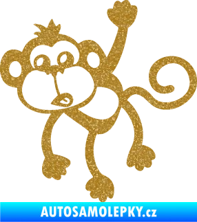Samolepka Opice 005 levá visí za ruku Ultra Metalic zlatá