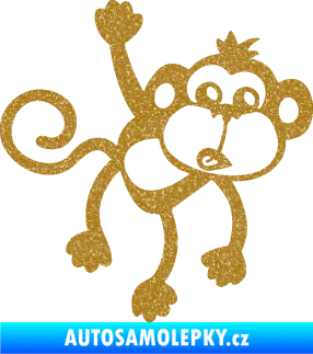 Samolepka Opice 005 pravá visí za ruku Ultra Metalic zlatá