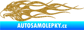 Samolepka Orel 016 levá v plamenech Ultra Metalic zlatá